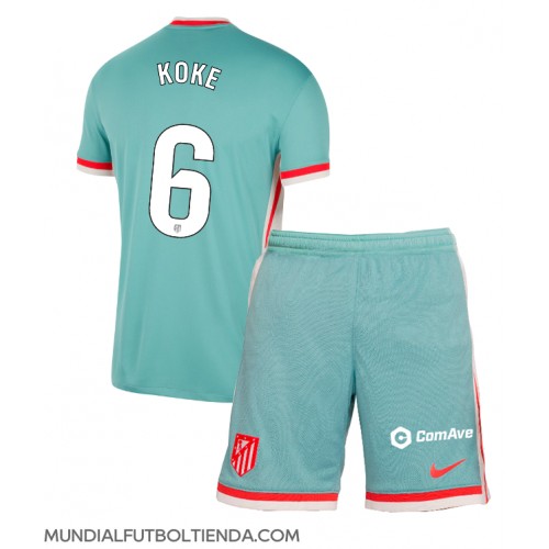 Camiseta Atletico Madrid Koke #6 Segunda Equipación Replica 2024-25 para niños mangas cortas (+ Pantalones cortos)